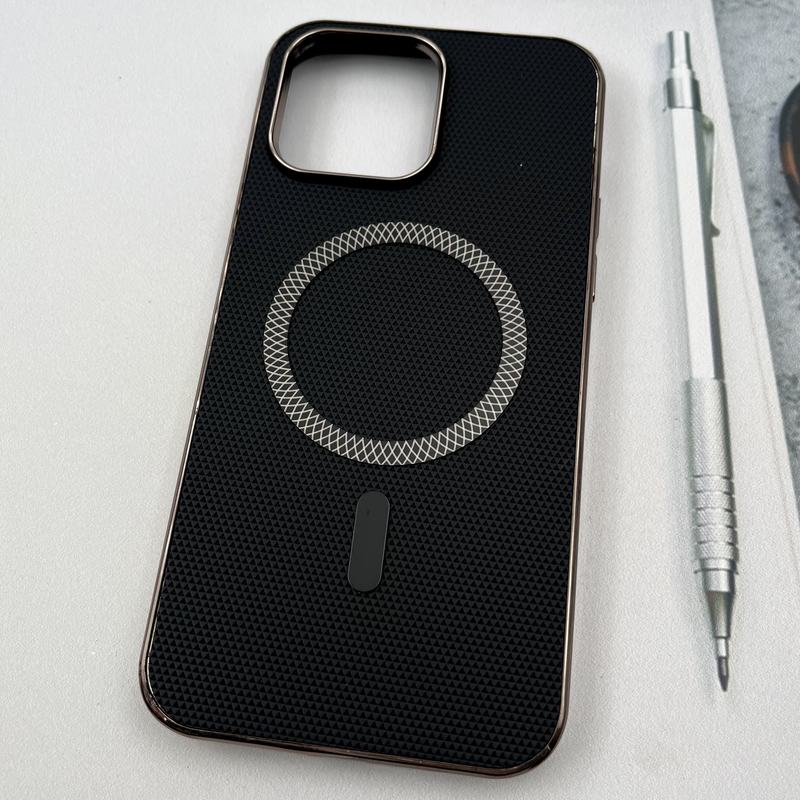قاب گوشی iPhone 14 Pro Max آیفون Creative Case طرح کربن مگ سیف فلزی Magsafe اورجینال متال لوکس مشکی کد 17158 - Image 2