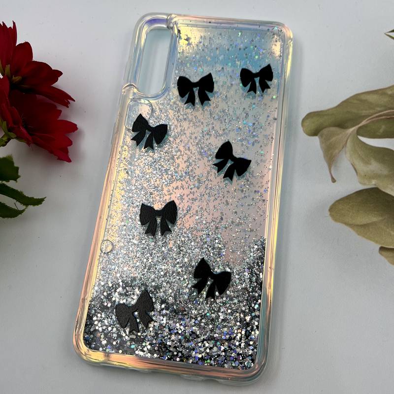 قاب گوشی Galaxy A30S / Galaxy A50S / Galaxy A50 سامسونگ آکواریومی اکلیلی هولوگرامی ایربگ دار طرح پاپیون مشکی کد 17311 - Image 2
