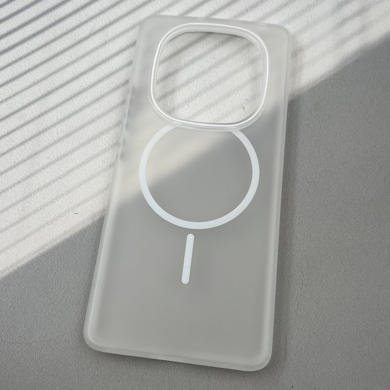 قاب گوشی Redmi Note 14 Pro 4G شیائومی مات PC CASE طرح مگ سیف Magsafe طیفی سفید کد 21275 - Image 2