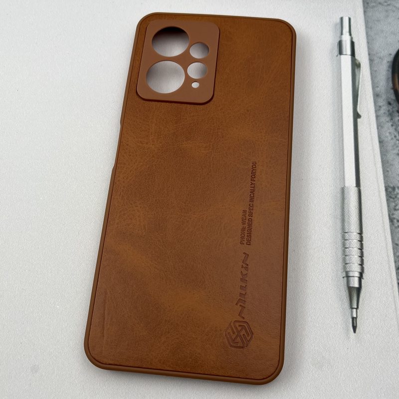 قاب گوشی Redmi Note 12 4G شیائومی Nillkin Case چرم نیلکین کلاسیک محافظ لنز دار برجسته عسلی کد 24224 - Image 2