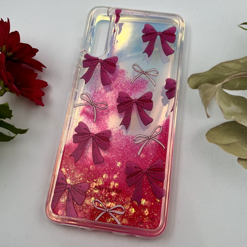 قاب گوشی Galaxy A30S / Galaxy A50S / Galaxy A50 سامسونگ آکواریومی اکلیلی هولوگرامی ایربگ دار طرح پاپیون صورتی کد 24833 - Image 2