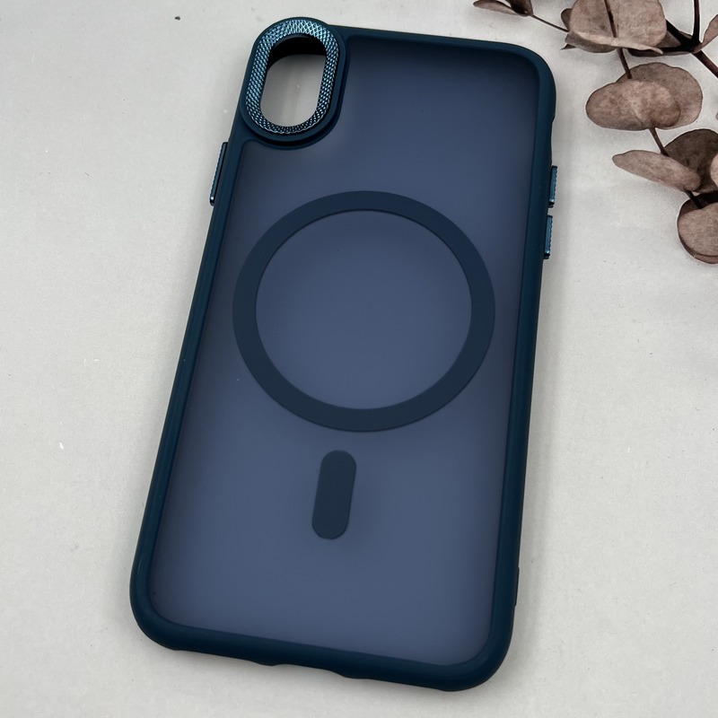 قاب گوشی iPhone X / iPhone XS آیفون Carbon Case مات مگ سیف Magsafe اورجینال لنز کربن برجسته اسپرت سرمه ای کد 30190 - Image 2
