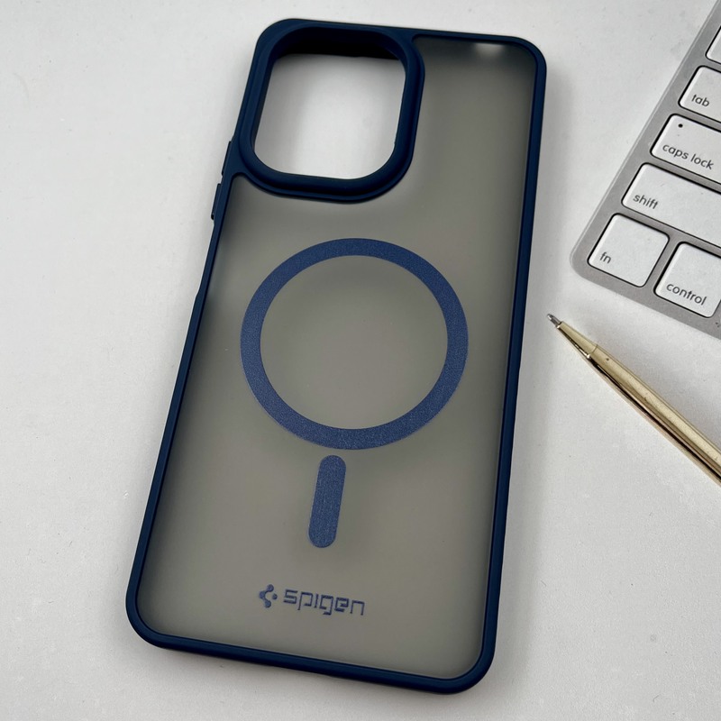 قاب گوشی Redmi 13C / Poco C65 شیائومی مات Spigen Case طرح مگ سیف ضد ضربه لنز برجسته سرمه ای کد 30981 - Image 2