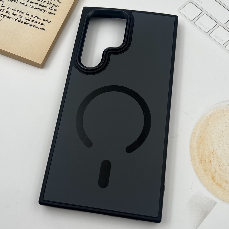 قاب گوشی Galaxy S24 Ultra سامسونگ Creative Case سیلیکونی پاک کنی مگ سیف اورجینال لنز متال مشکی کد 33993 - Image 2