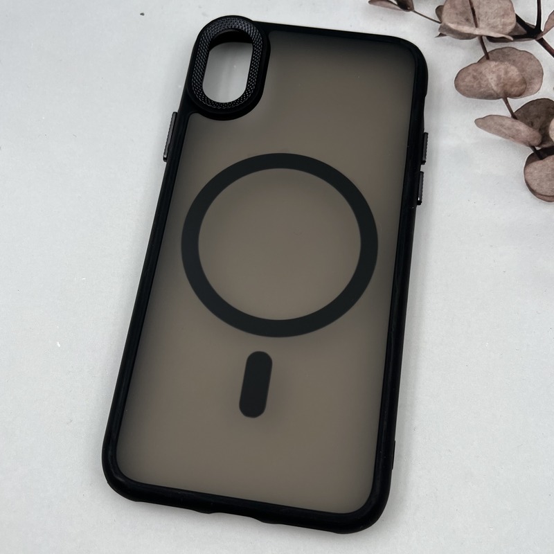 قاب گوشی iPhone X / iPhone XS آیفون Carbon Case مات مگ سیف Magsafe اورجینال لنز کربن برجسته اسپرت مشکی کد 34406 - Image 2