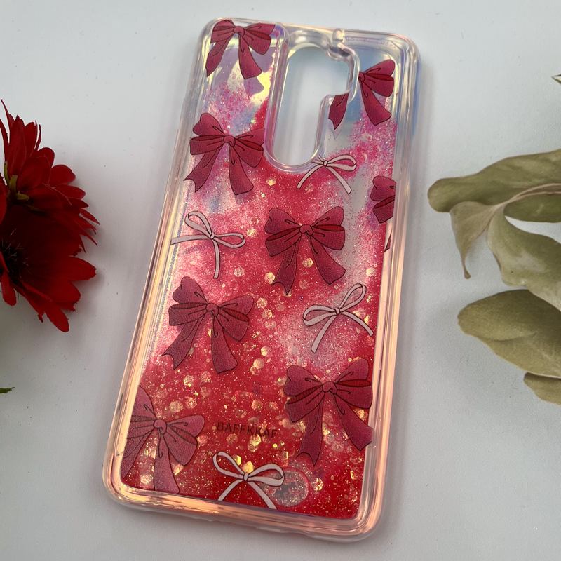 قاب گوشی Redmi Note 8 Pro شیائومی آکواریومی اکلیلی هولوگرامی ایربگ دار طرح پاپیون صورتی کد 36999 - Image 2
