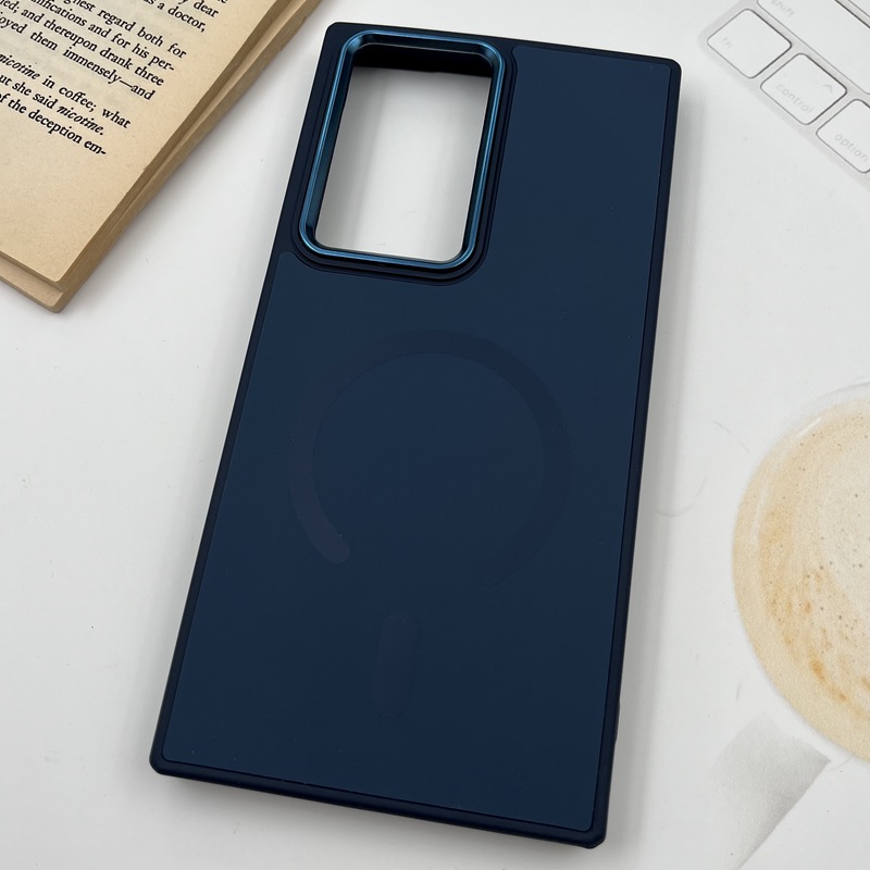 قاب گوشی Galaxy S23 Ultra سامسونگ Creative Case سیلیکونی پاک کنی مگ سیف اورجینال لنز متال سرمه ای کد 37037 - Image 2