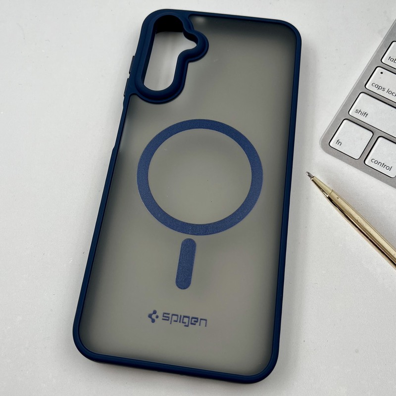 قاب گوشی Galaxy A14 سامسونگ مات Spigen Case طرح مگ سیف ضد ضربه لنز برجسته سرمه ای کد 37246 - Image 2
