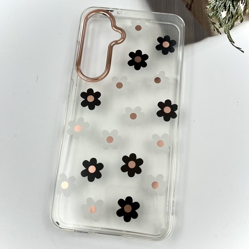 قاب گوشی Galaxy S24 FE سامسونگ Flower Case شفاف لوکس طرح گل لنز Copper کد 39427 - Image 2
