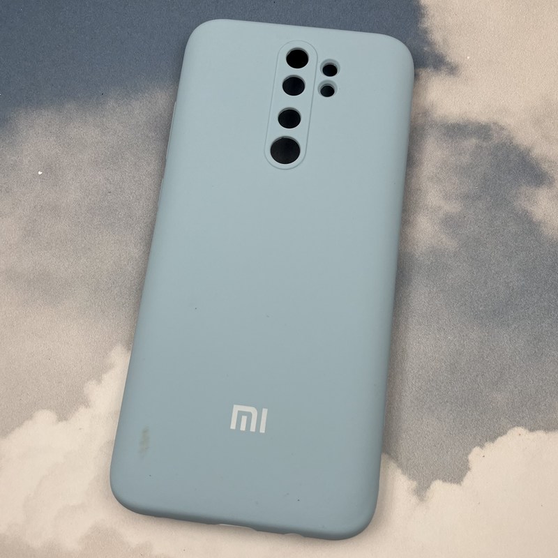 قاب گوشی Redmi Note 8 Pro شیائومی سیلیکونی پاک کنی اورجینال داخل پارچه ای محافظ لنز دار رنگ آبی آسمانی کد 41602 - Image 2