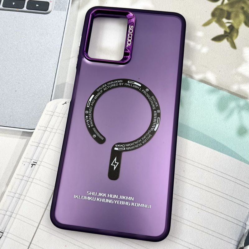 قاب گوشی Galaxy A22 4G / Galaxy M32 4G سامسونگ So Cool اورجینال طرح مگ سیف New Magsafe لنز متال بنفش اسپرت کد 42249 - Image 2