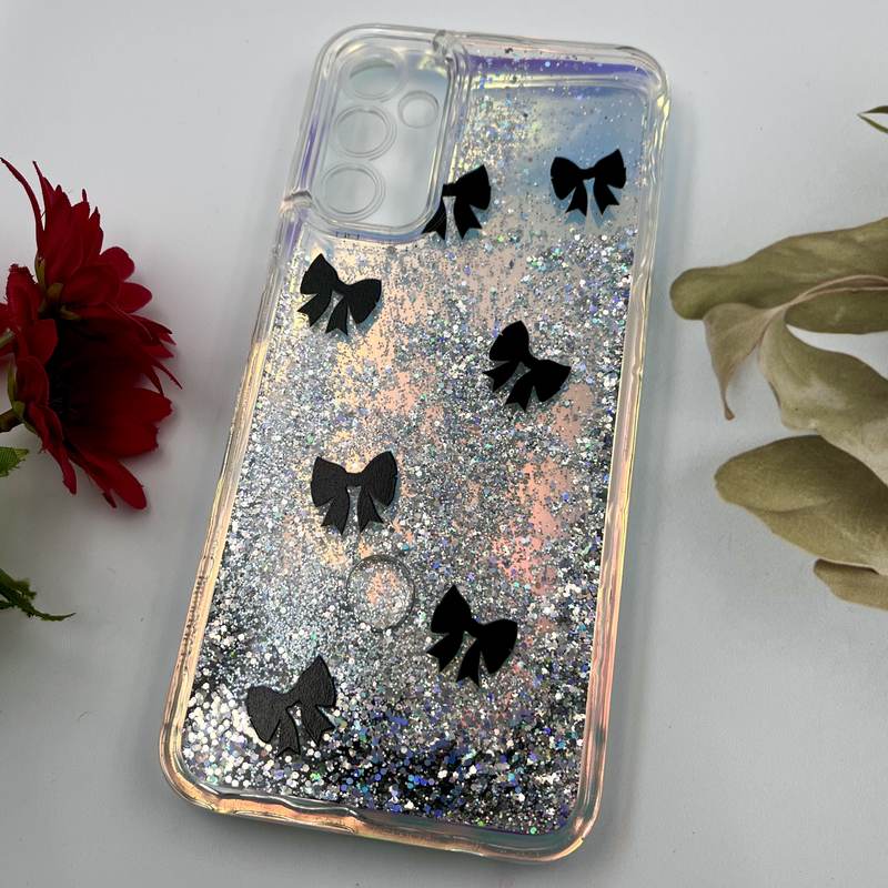قاب گوشی Galaxy A14 سامسونگ آکواریومی اکلیلی هولوگرامی ایربگ دار طرح پاپیون مشکی کد 43987 - Image 2