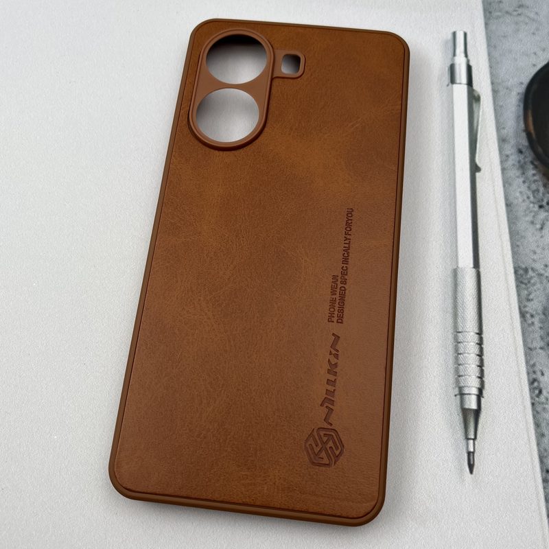 قاب گوشی Poco X7 Pro شیائومی Nillkin Case چرم نیلکین کلاسیک محافظ لنز دار برجسته عسلی کد 45523 - Image 2