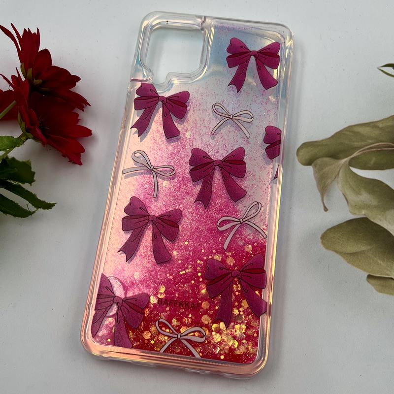 قاب گوشی Galaxy A12 / Galaxy M12 سامسونگ آکواریومی اکلیلی هولوگرامی ایربگ دار طرح پاپیون صورتی کد 45580 - Image 2