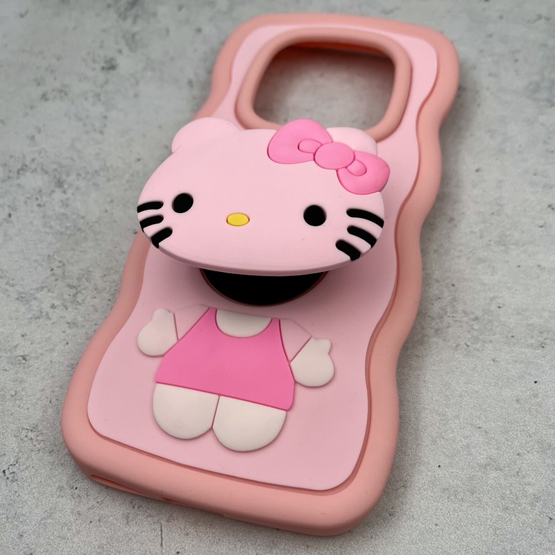 قاب گوشی Redmi Note 14 Pro 4G شیائومی Toy Case عروسکی سیلیکونی پاپ سوکتی ضد ضربه طرح هلو کیتی کد 46922 - Image 2