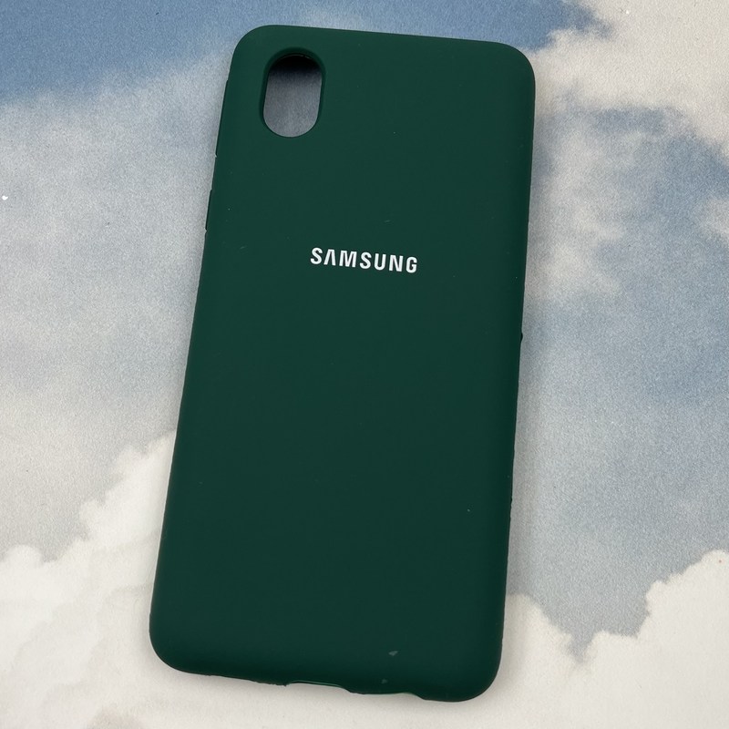 قاب گوشی Galaxy A01 Core / Galaxy M01 Core / Galaxy A3 Core سامسونگ سیلیکونی پاک کنی اورجینال داخل پارچه ای رنگ سبز تیره کد 48191 - Image 2