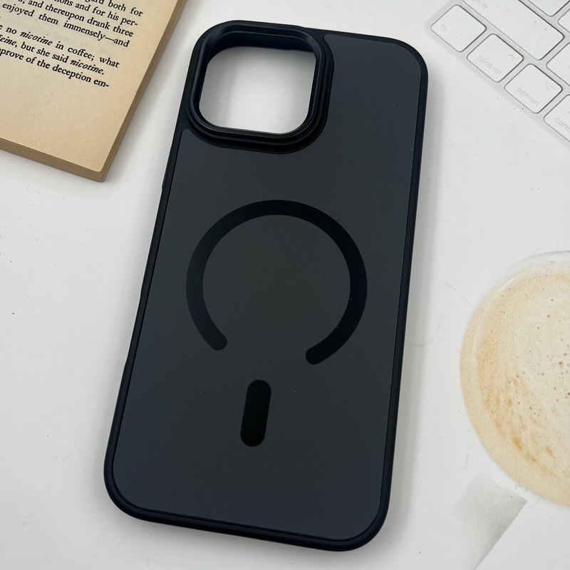 قاب گوشی iPhone 16 Pro Max آیفون Creative Case سیلیکونی پاک کنی مگ سیف اورجینال لنز متال مشکی کد 50318 - Image 2