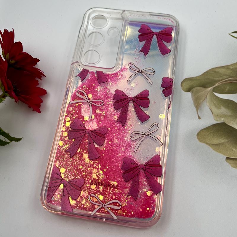 قاب گوشی Galaxy A35 سامسونگ آکواریومی اکلیلی هولوگرامی ایربگ دار طرح پاپیون صورتی کد 50804 - Image 2