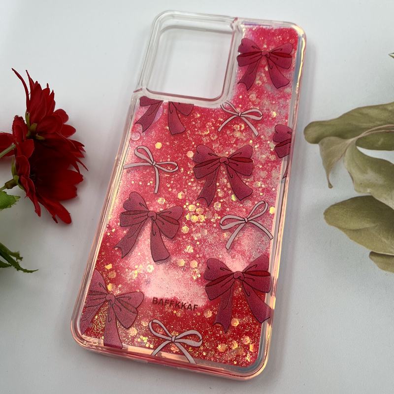 قاب گوشی Redmi 13C / Poco C65 شیائومی آکواریومی اکلیلی هولوگرامی ایربگ دار طرح پاپیون صورتی کد 54655 - Image 2