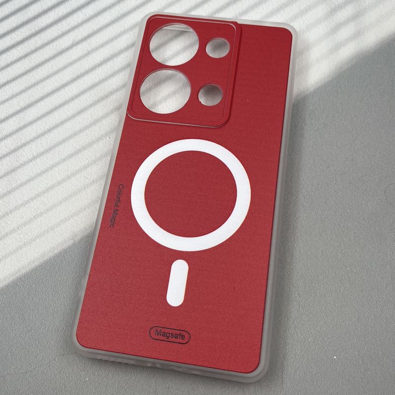قاب گوشی Redmi Note 14S / Redmi Note 13 Pro 4G / Poco M6 Pro 4G شیائومی Colorfull Case سیلیکونی طرح مگ سیف Magsafe محافظ لنز دار قرمز کد 57353 - Image 2