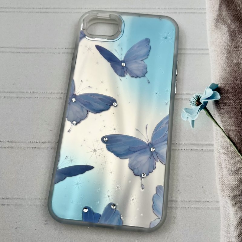 قاب گوشی iPhone 7 / iPhone 8 / iPhone SE 2020 / iPhone SE 2022 آیفون Star Case کهکشانی نگین برجسته لوکس طرح پروانه کد 58157 - Image 2