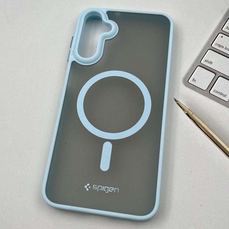 قاب گوشی Galaxy A15 سامسونگ مات Spigen Case طرح مگ سیف ضد ضربه لنز برجسته آبی کد 64092 - Image 2