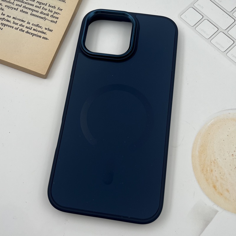 قاب گوشی iPhone 16 Pro Max آیفون Creative Case سیلیکونی پاک کنی مگ سیف اورجینال لنز متال سرمه ای کد 64598 - Image 2