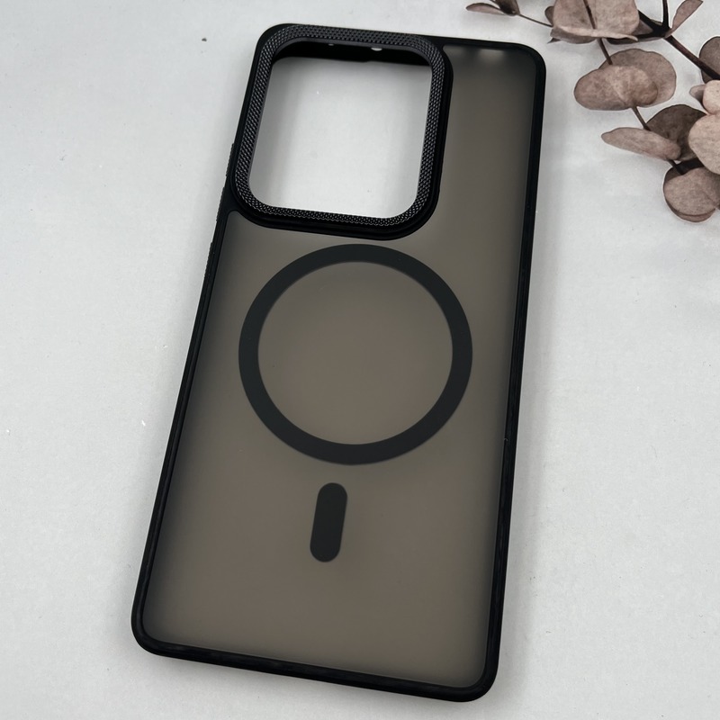قاب گوشی Redmi Note 14S / Redmi Note 13 Pro 4G / Poco M6 Pro 4G شیائومی Carbon Case مات مگ سیف Magsafe اورجینال لنز کربن برجسته اسپرت مشکی کد 39397 - Image 2
