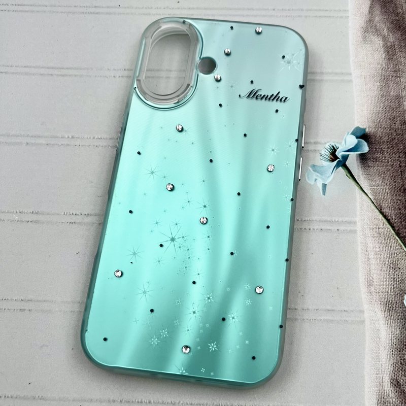 قاب گوشی iPhone 16 آیفون Star Case کهکشانی نگین برجسته لوکس طرح موج کد 68884 - Image 2
