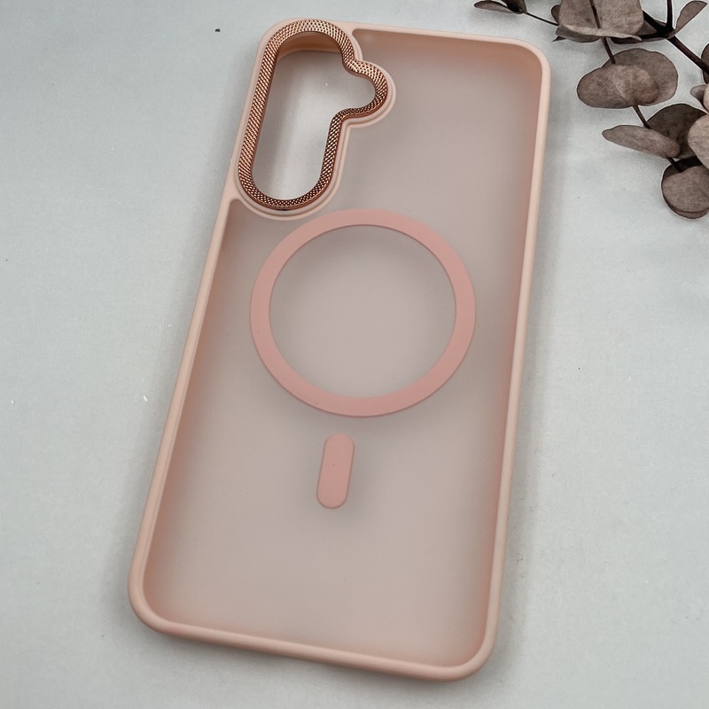 قاب گوشی Galaxy S24 FE سامسونگ Carbon Case مات مگ سیف Magsafe اورجینال لنز کربن برجسته اسپرت گلبهی کد 69304 - Image 2