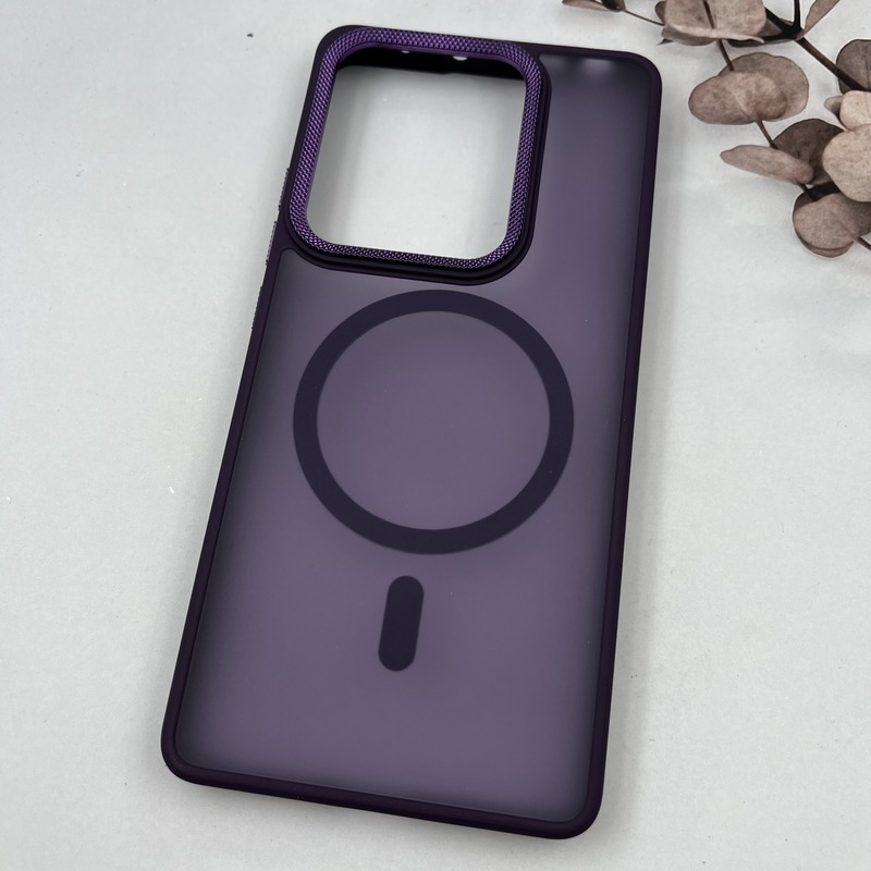 قاب گوشی Redmi Note 14S / Redmi Note 13 Pro 4G / Poco M6 Pro 4G شیائومی Carbon Case مات مگ سیف Magsafe اورجینال لنز کربن برجسته اسپرت بنفش کد 74424 - Image 2