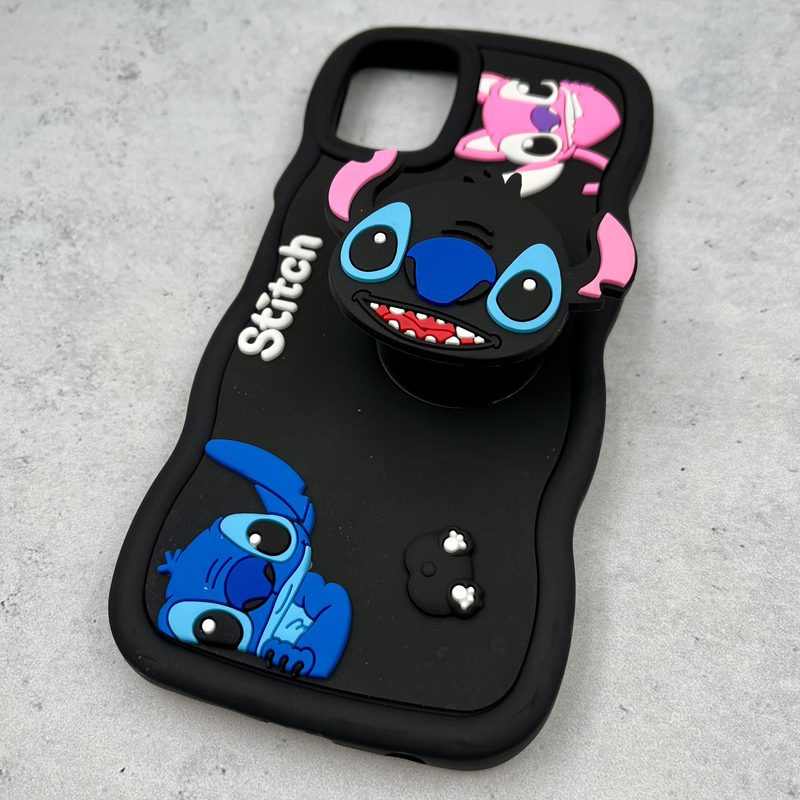 قاب گوشی Galaxy A06 سامسونگ Toy Case عروسکی سیلیکونی پاپ سوکتی ضد ضربه طرح استیچ مشکی کد 77255 - Image 2