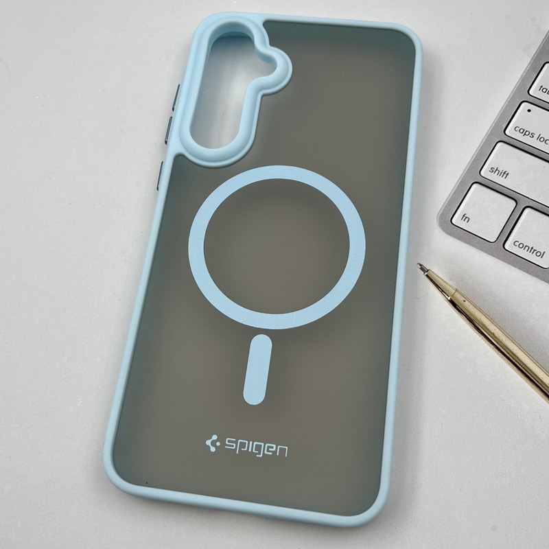 قاب گوشی Galaxy A35 سامسونگ مات Spigen Case طرح مگ سیف ضد ضربه لنز برجسته آبی کد 77565 - Image 2