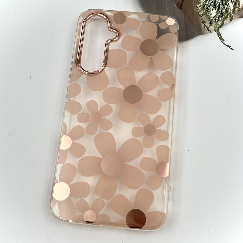 قاب گوشی Galaxy A54 سامسونگ Flower Case شفاف لوکس طرح گل لنز Copper کد 78059 - Image 2