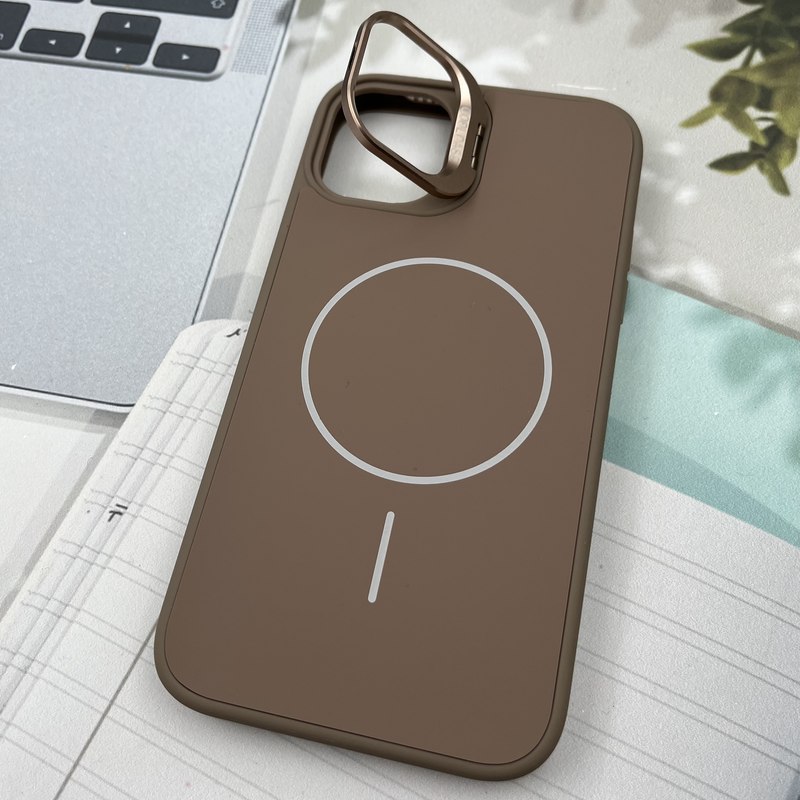 قاب گوشی iPhone 11 آیفون COOL CASE سیلیکونی مگ سیف Magsafe اورجینال ضد ضربه لنز استند شو فلزی موکا کد 79820 - Image 2