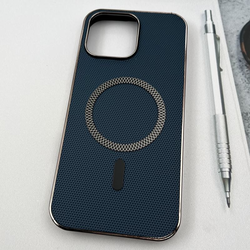 قاب گوشی iPhone 16 Pro Max آیفون Creative Case طرح کربن مگ سیف فلزی Magsafe اورجینال متال لوکس سرمه ای کد 92678 - Image 2