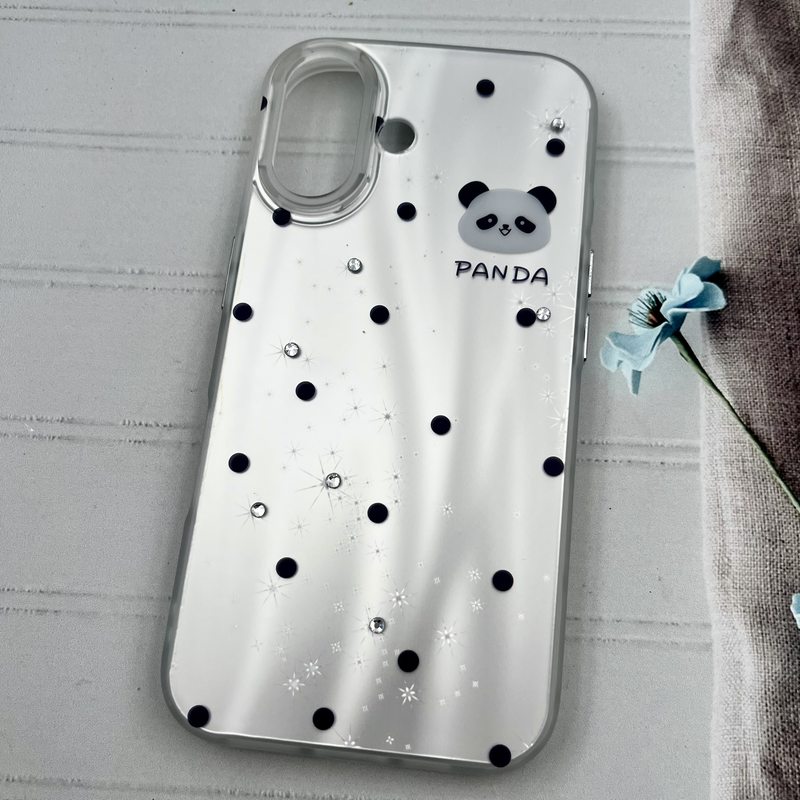 قاب گوشی iPhone 16 آیفون Star Case کهکشانی نگین برجسته لوکس طرح پاندا کد 96477 - Image 2
