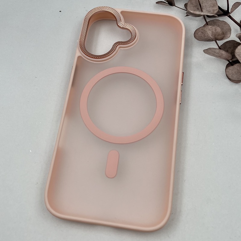 قاب گوشی iPhone 16 آیفون Carbon Case مات مگ سیف Magsafe اورجینال لنز کربن برجسته اسپرت گلبهی کد 98855 - Image 2