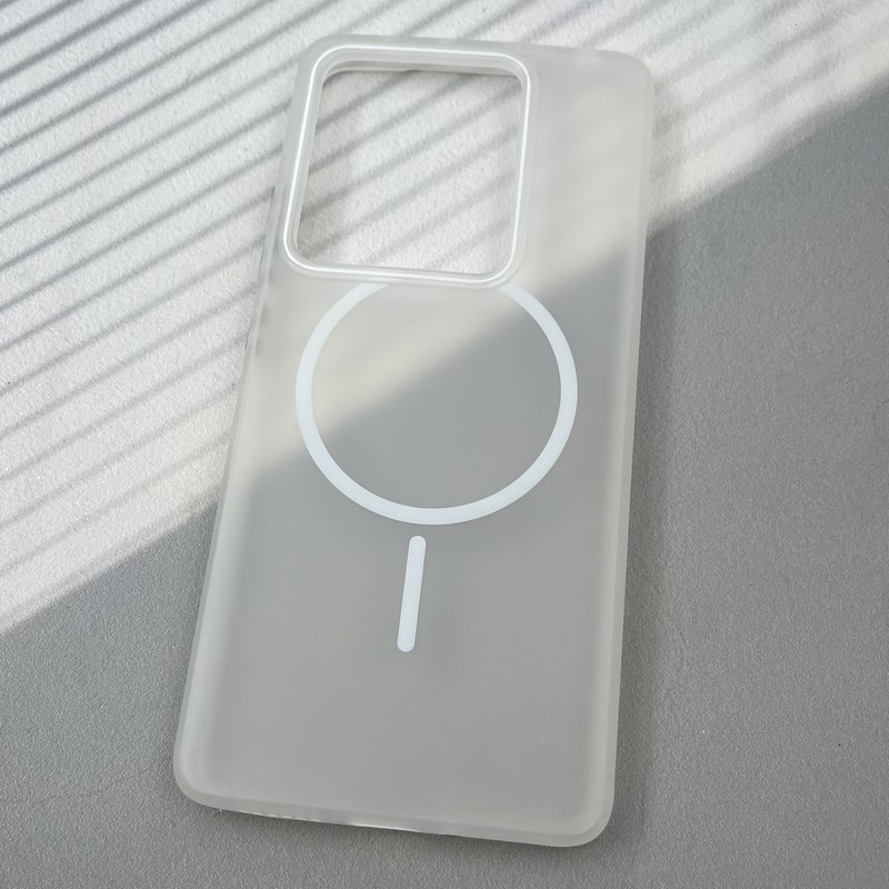 قاب گوشی Redmi Note 14S شیائومی مات PC CASE طرح مگ سیف Magsafe طیفی سفید کد 99463 - Image 2