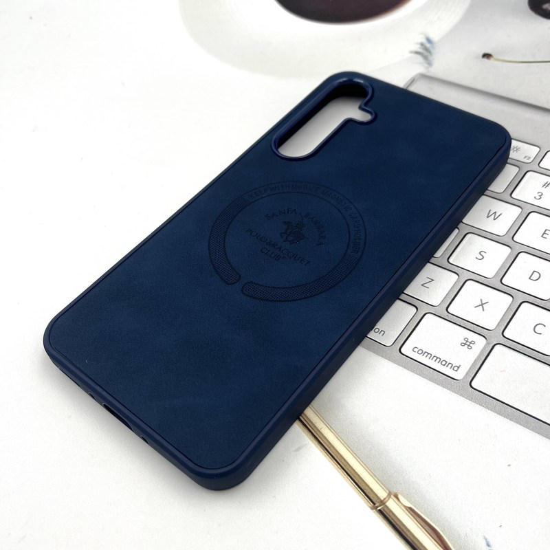 قاب گوشی Galaxy A35 سامسونگ Premium Leather چرم طرح مگ سیف Magsafe اسپرت سرمه ای کد 11749 - Image 2