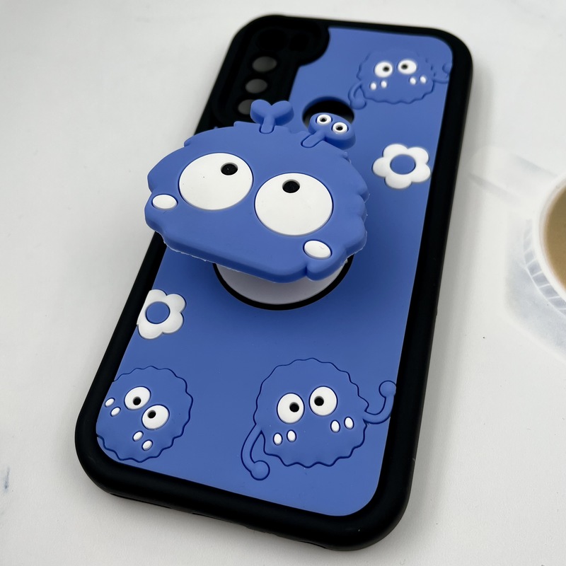 قاب گوشی Redmi Note 8 / Redmi Note 8 2021 شیائومی Funny Case سیلیکونی پاپ سوکتی عروسکی برجسته طرح هپل محافظ لنز دار کد 12435 - Image 2