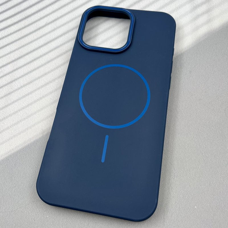 قاب گوشی iPhone 16 Pro Max آیفون سیلیکونی C-CASE داخل پارچه ای مگ سیف Magsafe اورجینال لنز رنگی لنز رنگی سرمه ای کد 12779 - Image 2
