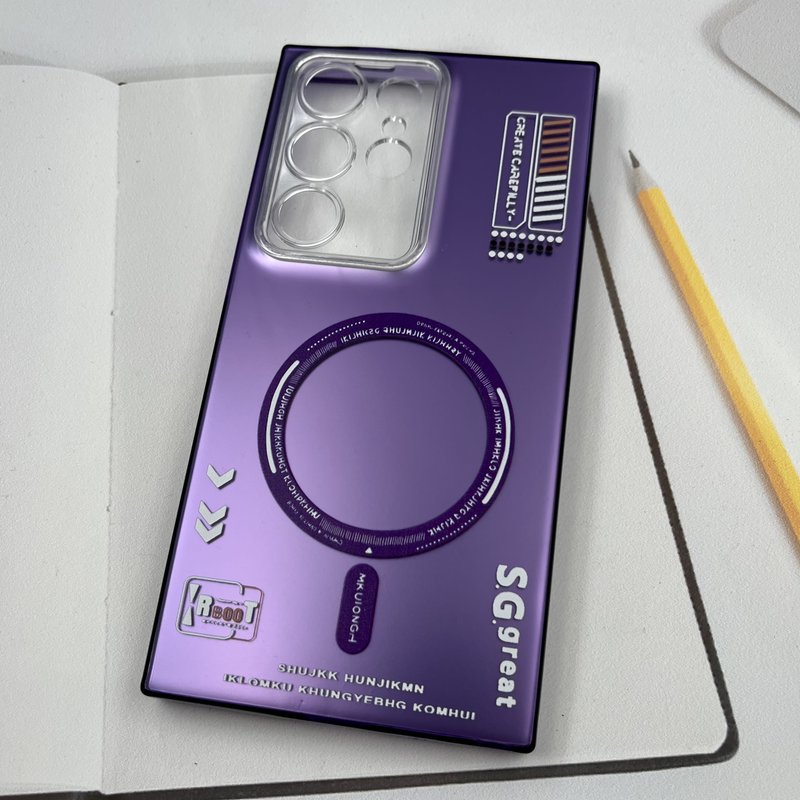 قاب گوشی Galaxy S24 Ultra سامسونگ New So Cool اورجینال طرح مگ سیف Magsafe اسپرت RT محافظ لنز دار بنفش کد 14433 - Image 2