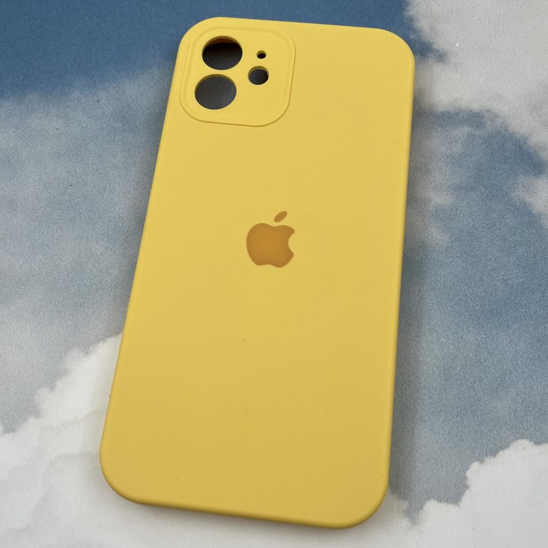 قاب گوشی iPhone 12 آیفون سیلیکونی پاک کنی اورجینال داخل پارچه ای محافظ لنز دار رنگ زرد کد 16243 - Image 2