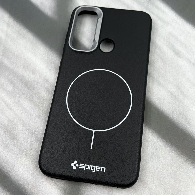 قاب گوشی Redmi Note 8 / Redmi Note 8 2021 شیائومی Spigen Case سیلیکونی طرح مگ سیف Magsafe لنز کروم مشکی کد 18302 - Image 2