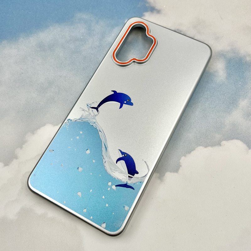 قاب گوشی Galaxy A32 4G سامسونگ Ocean Case مینیمال Slim لنز برجسته Silver طرح دلفین کد 20785 - Image 2