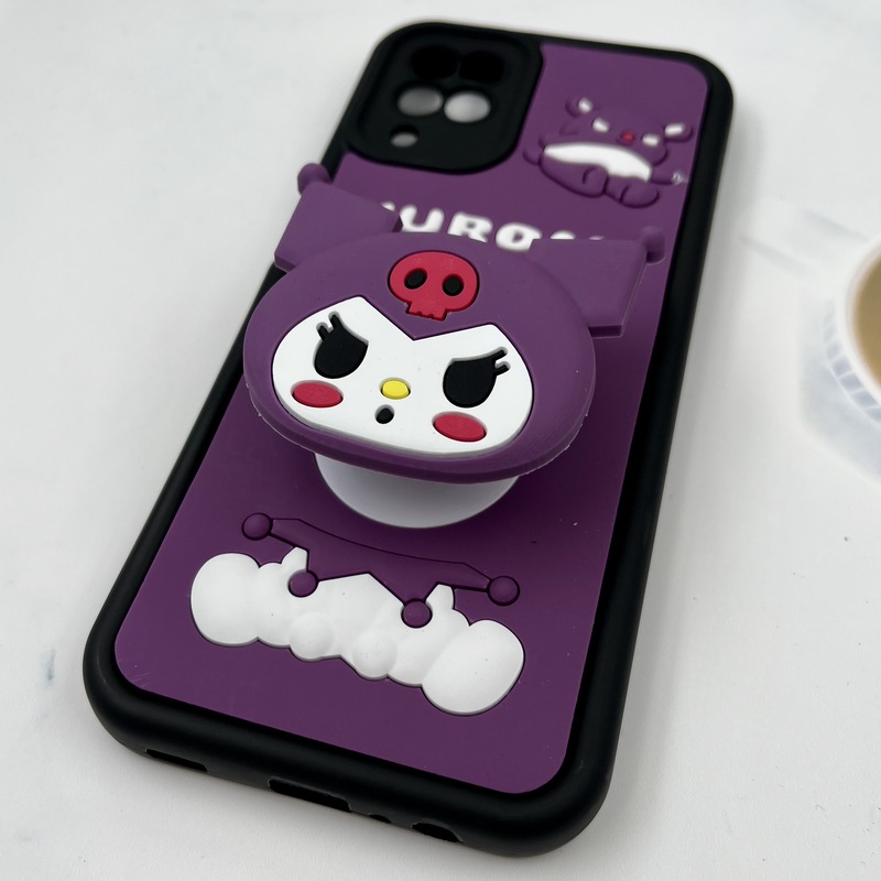 قاب گوشی Galaxy A12 / Galaxy M12 سامسونگ Funny Case سیلیکونی پاپ سوکتی عروسکی برجسته طرح کرومی محافظ لنز دار کد 21233 - Image 2