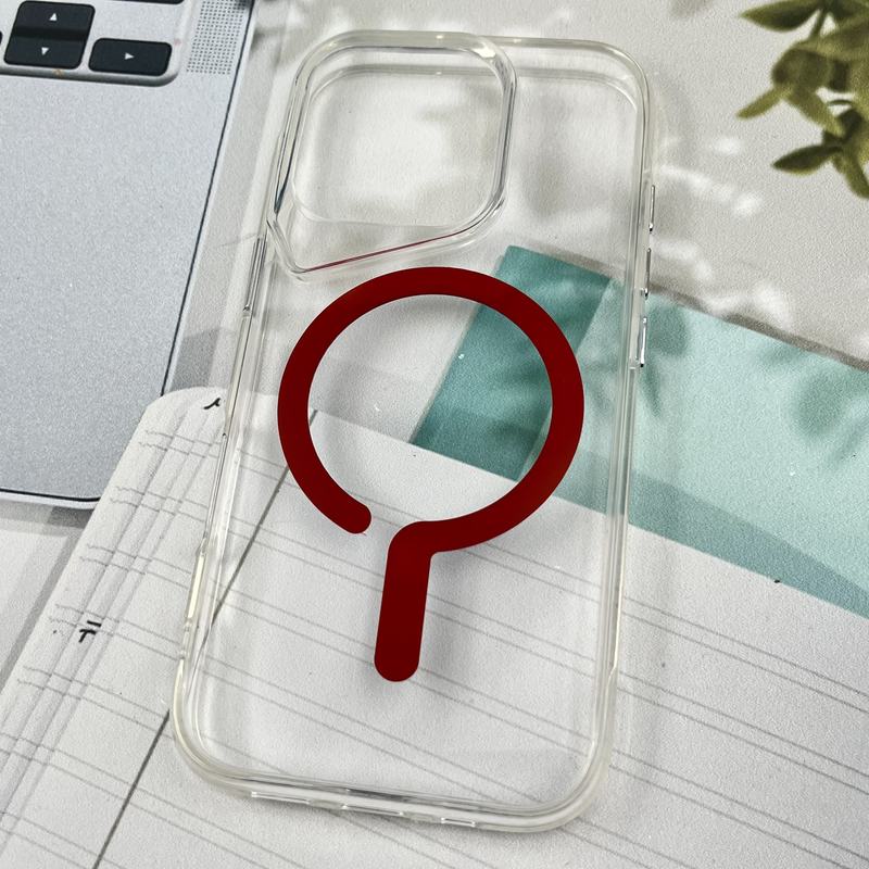 قاب گوشی iPhone 16 Pro Max آیفون شفاف Magnetic Case مگ سیف Magsafe اورجینال ضد ضربه Sport قرمز کد 30557 - Image 2