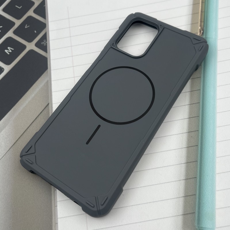 قاب گوشی Galaxy A12 / Galaxy M12 سامسونگ Shield Case ضد ضربه سیلیکونی ایربگ دار طرح مگ سیف Magsafe تیتانیوم کد 31599 - Image 2