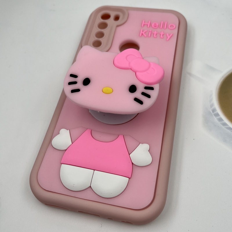 قاب گوشی Redmi Note 8 / Redmi Note 8 2021 شیائومی Funny Case سیلیکونی پاپ سوکتی عروسکی برجسته طرح کیتی محافظ لنز دار کد 32933 - Image 2